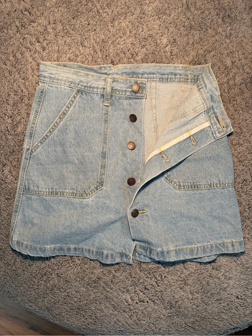 Light Blue Denim Button-Front Women’s Shorts